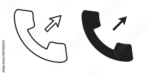 Call outgoing icon in line design. Editable stroke icon.