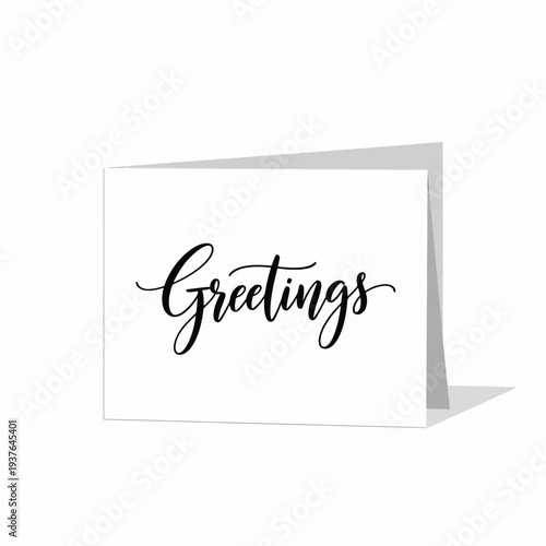 Greeting Card with Elegant Cursive Script.
