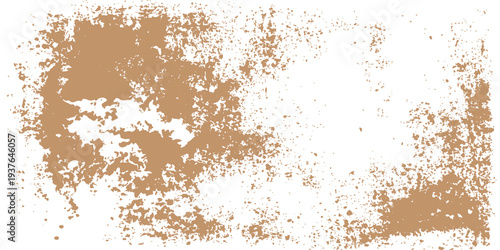 An aged brown grunge background features a rusty metallic texture on an old rough steel surface with a dirty vintage paint pattern and antique stone effects