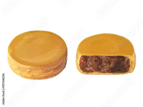 大判焼き（粒あん）1個と断面