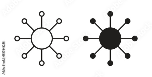 Chart connected icon in line design. Editable stroke icon.