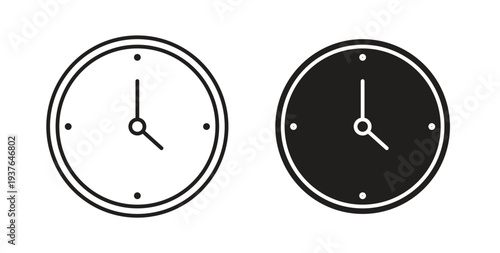 Clock icon in line design. Editable stroke icon.
