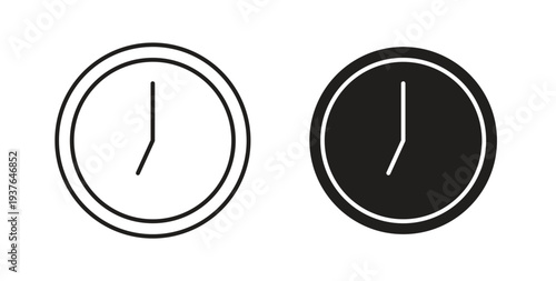 Clock seven icon in line design. Editable stroke icon.