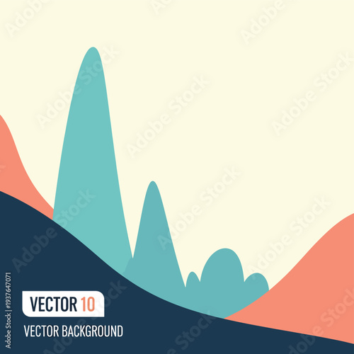 Vector Mountains Landscape Illustration Design Element.