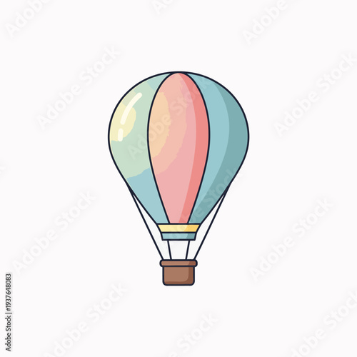 Colorful Hot Air Balloon Illustration.