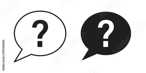 Comment question icon in line design. Editable stroke icon.