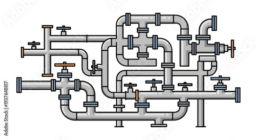 Industrial Pipe System Diagram.