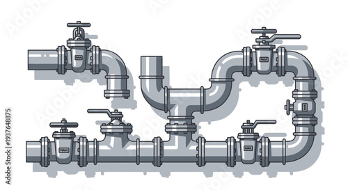 Industrial Pipe System Illustration.