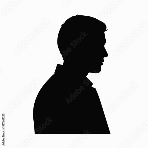 Silhouette of a man profile view.