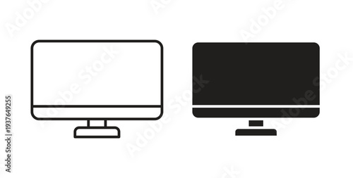 Computer screen icon in line design. Editable stroke icon.