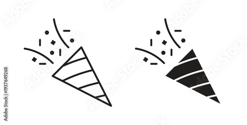 Confetti icon in line design. Editable stroke icon.