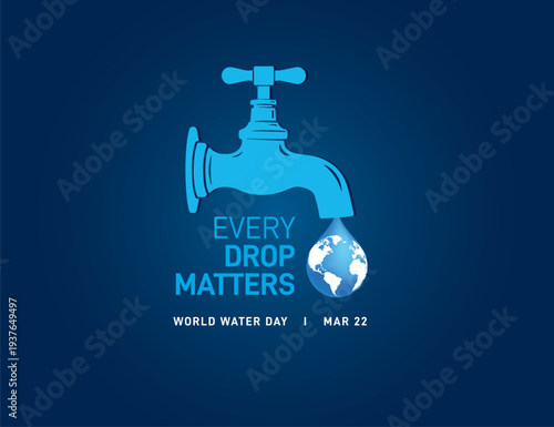World Water Day Concept. Water and gender. Saving water and world environmental protection concept- Environment day and earth day.