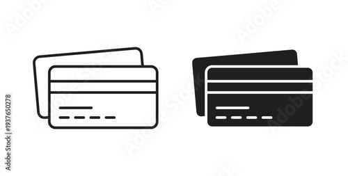Credit card icon in line design. Editable stroke icon.