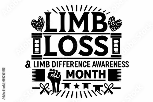Disability Awareness Vector, Limb Loss and Limb Difference Month Concept Illustration