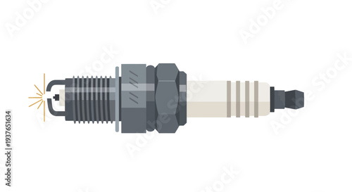 Spark Plug Isolated White.