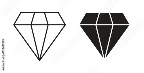 Diamond icon in line design. Editable stroke icon.