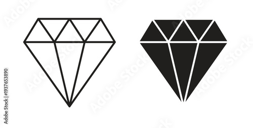Diamond icon in line design. Editable stroke icon.