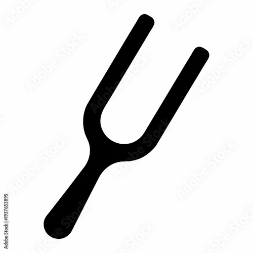 A Simple Minimalist Black and White Image of a Tuning Fork Object