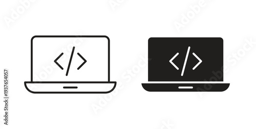 Free Download Display code icon in line design. Editable stroke icon. - GFXLoad