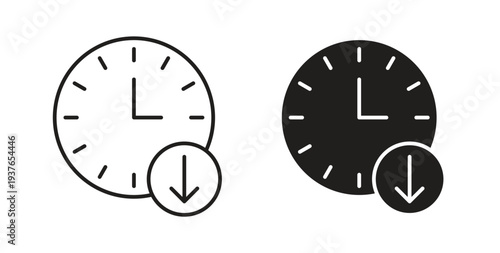 Down time icon in line design. Editable stroke icon.