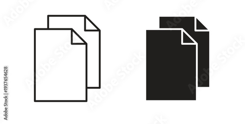 Duplicate icon in line design. Editable stroke icon.