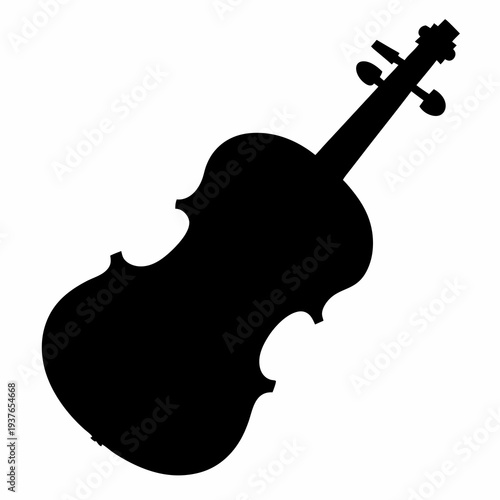 Silhouette of a violin highlighting its elegant form and musical nature