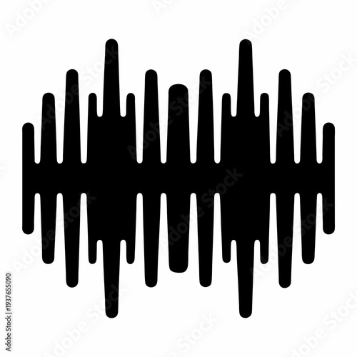 Abstract black equalizer illustration on white background for sound, design, music