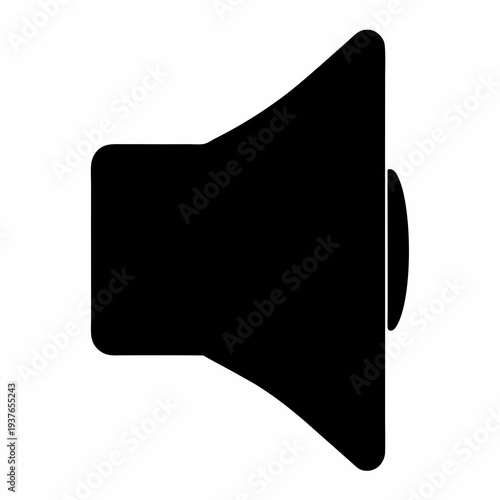 Simple black and white illustration of a speaker for audio playback