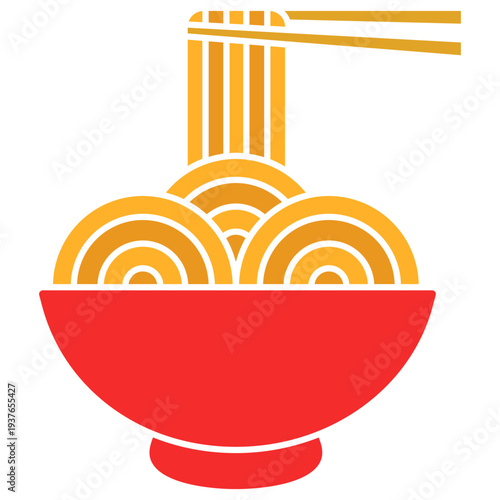 Illustration of Noodles in a Bowl