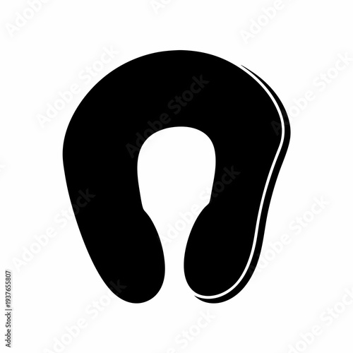 Black and white graphic of a travel neck pillow for comfort