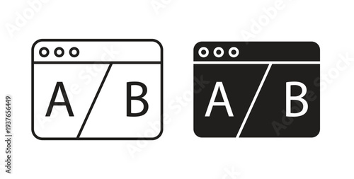 A B test icon, Outline Symbol Illustration, Editable Stroke perfect for logos and more