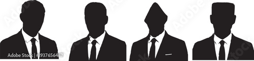Business Identity Icons | Distinct Head Shapes Vector & head vector icons bundle illustration.