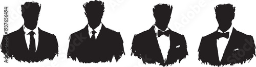 Formal Menswear Silhouettes | Creative Vector Fashion art Illustration.