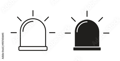 Ambulance siren icon, Outline Symbol Illustration, Editable Stroke perfect for logos and more