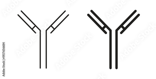 Antibody icon, Outline Symbol Illustration, Editable Stroke perfect for logos and more