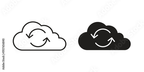 Backup icon, Outline Symbol Illustration, Editable Stroke perfect for logos and more