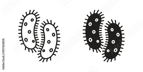 Bacteria icon, Outline Symbol Illustration, Editable Stroke perfect for logos and more