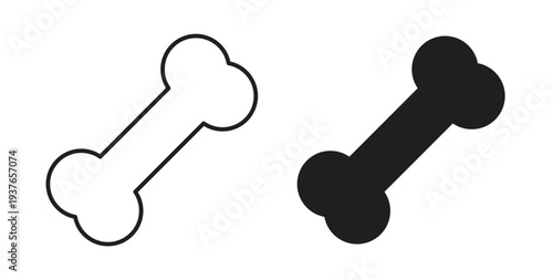 Bones icon, Outline Symbol Illustration, Editable Stroke perfect for logos and more