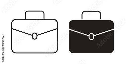 Briefcase icon, Outline Symbol Illustration, Editable Stroke perfect for logos and more