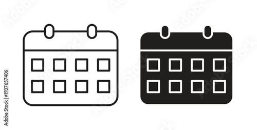 Calendar icon, Outline Symbol Illustration, Editable Stroke perfect for logos and more