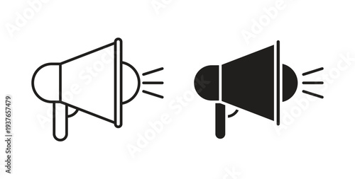 Campaign icon, Outline Symbol Illustration, Editable Stroke perfect for logos and more