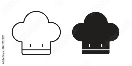 Chef hat icon, Outline Symbol Illustration, Editable Stroke perfect for logos and more