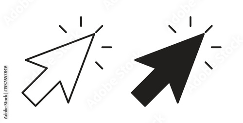 Click icon, Outline Symbol Illustration, Editable Stroke perfect for logos and more