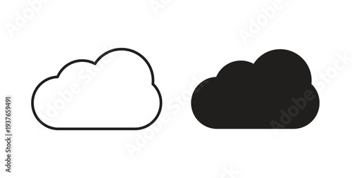 Cloud icon, Outline Symbol Illustration, Editable Stroke perfect for logos and more
