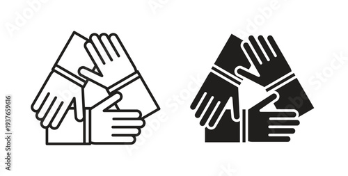 Collaboration icon, Outline Symbol Illustration, Editable Stroke perfect for logos and more