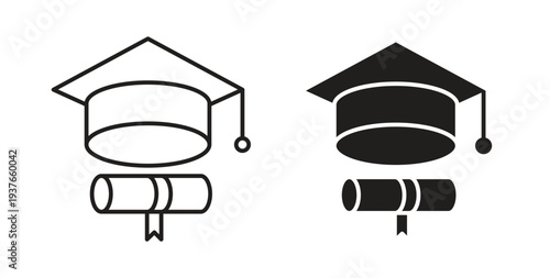 Degree icon, Outline Symbol Illustration, Editable Stroke perfect for logos and more