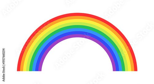 Vibrant Rainbow Arch Across White Background - Symbol of Hope and Diversity