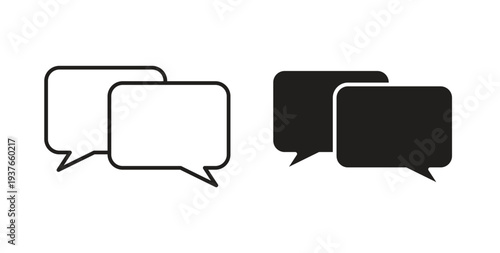 Discussion icon, Outline Symbol Illustration, Editable Stroke perfect for logos and more