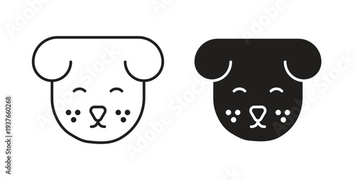 Dog icon, Outline Symbol Illustration, Editable Stroke perfect for logos and more