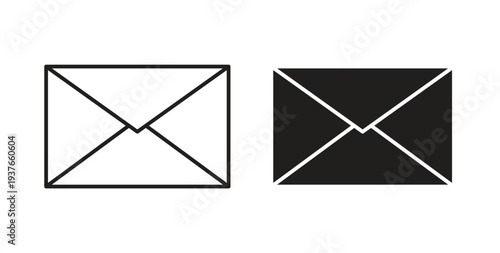 Email icon, Outline Symbol Illustration, Editable Stroke perfect for logos and more